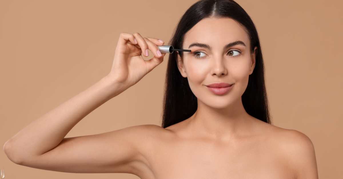 Woman doing her own lashes